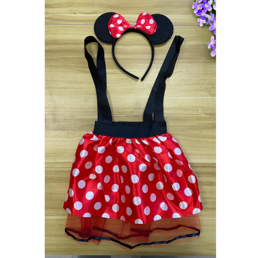 Disfraz Falda Tutu Minnie Mouse Con Tirantes (talla De 2 A 5 Años)