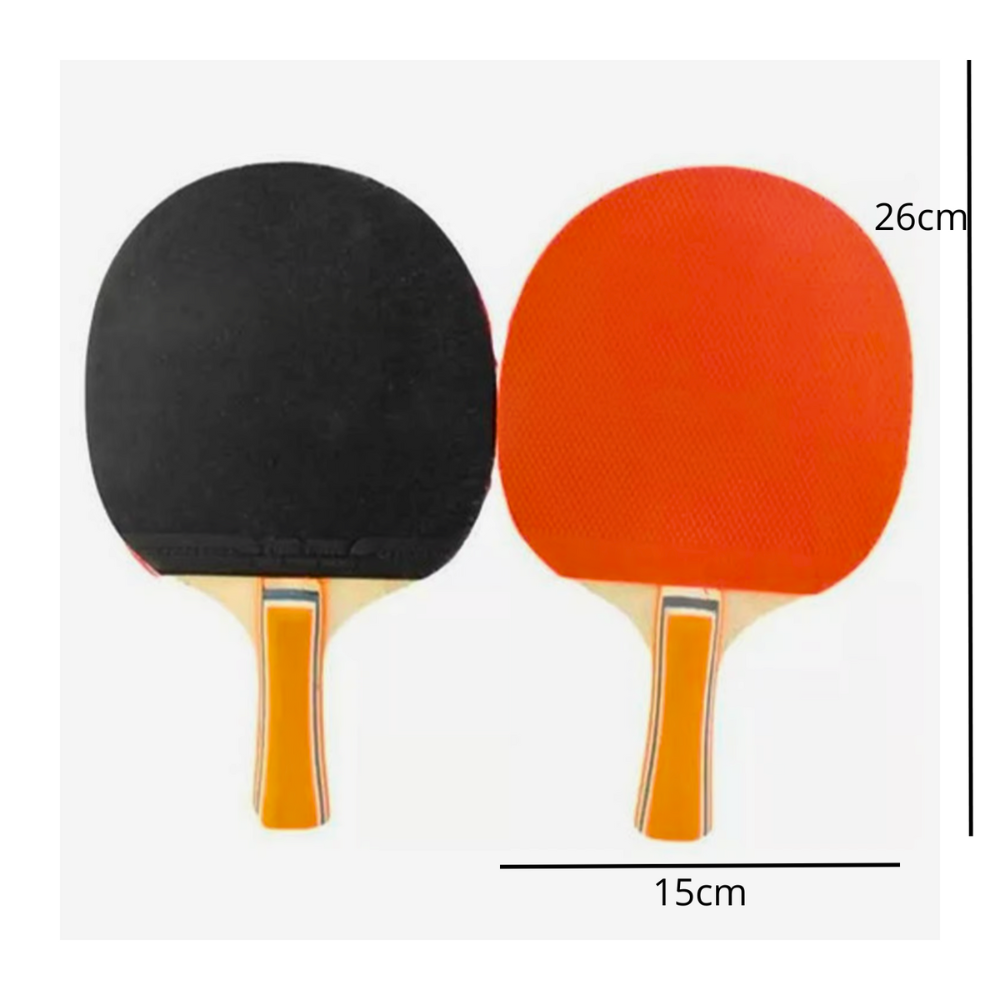 Set 2 Paletas De Ping Pong Con 4 Pelotas Modelo Clasico