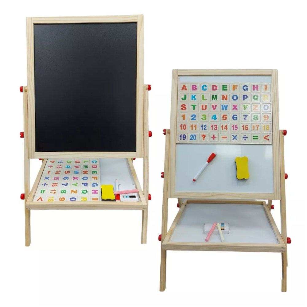 2-1 Pizarras Para Niños Pizarra Negra Pizarron Blanco 65x37x34cm