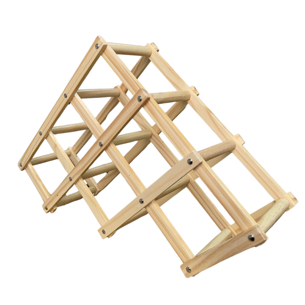 Rack Porta Vino 6 Botellas Organizador Madera Plegable