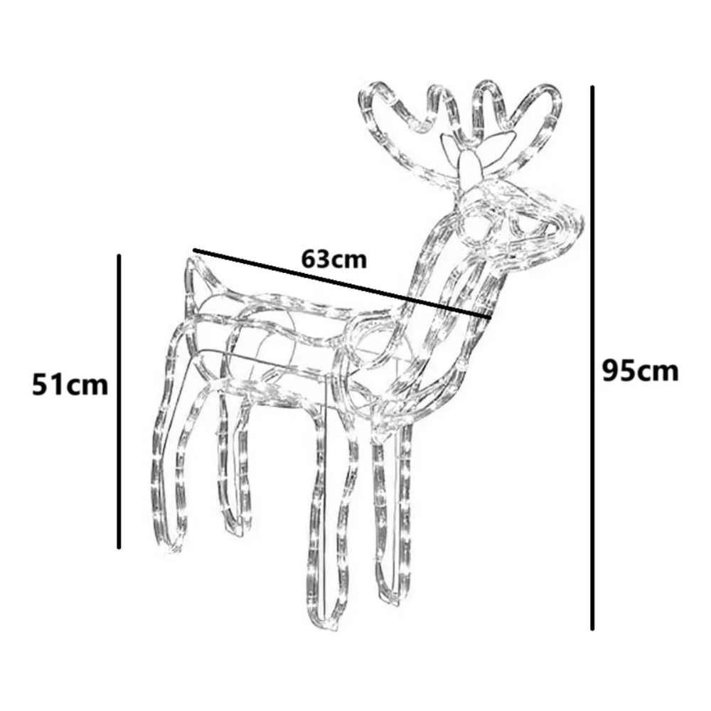 Reno Navideno Luz Renos De Navidad Reno Navideño Luces 95cm