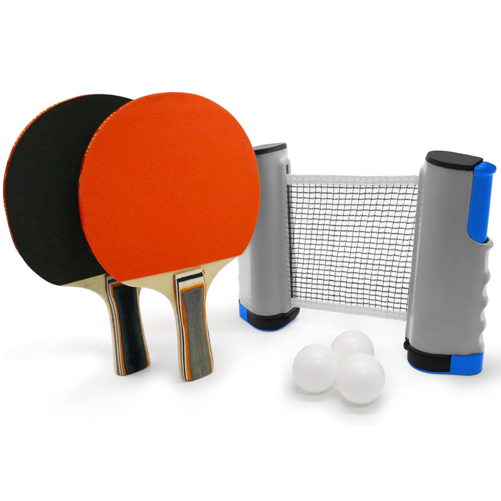 Set 5en1 Paletas De Ping Pong Pelotas Malla Mesa Ping Pong