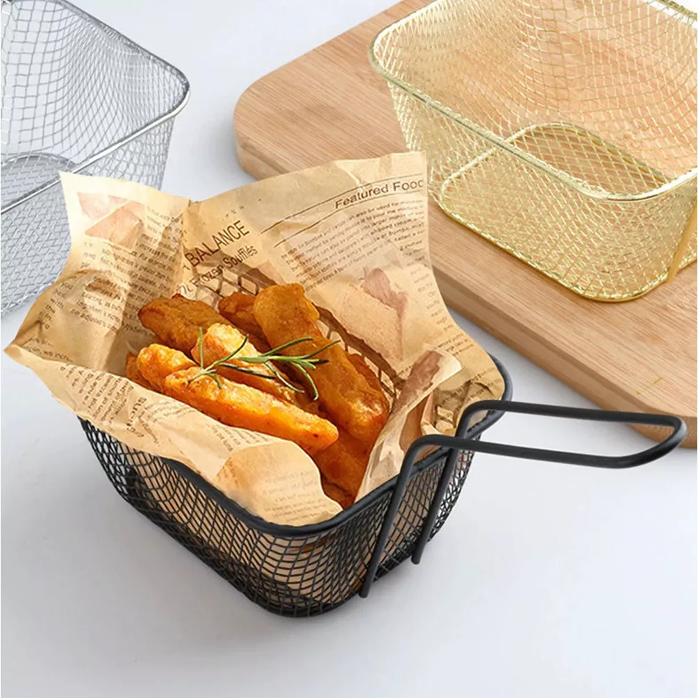 Mini Cesta Para Servir Papas Fritas Nuggets Canasto 10x8x6cm