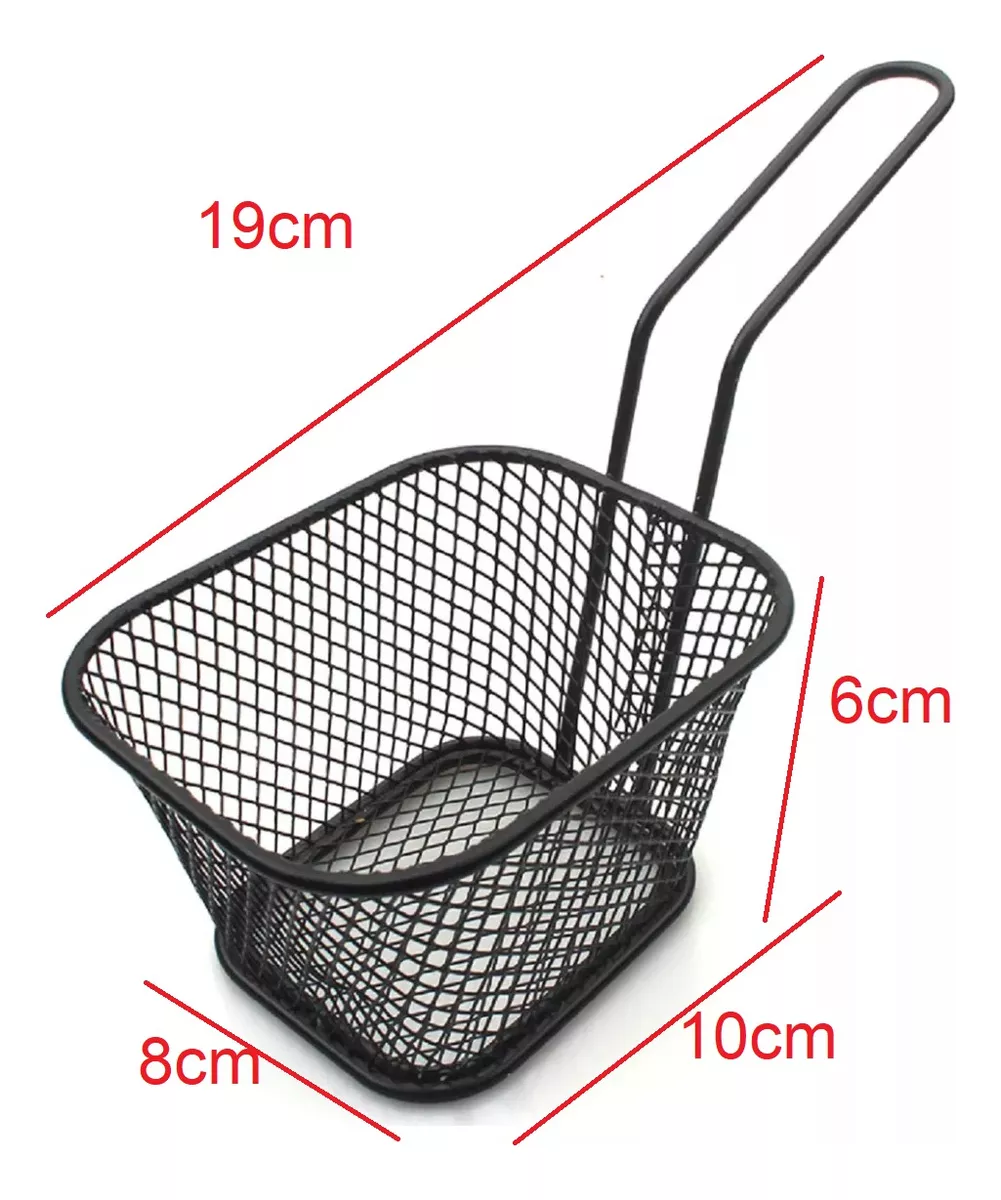 Mini Cesta Para Servir Papas Fritas Nuggets Canasto 10x8x6cm