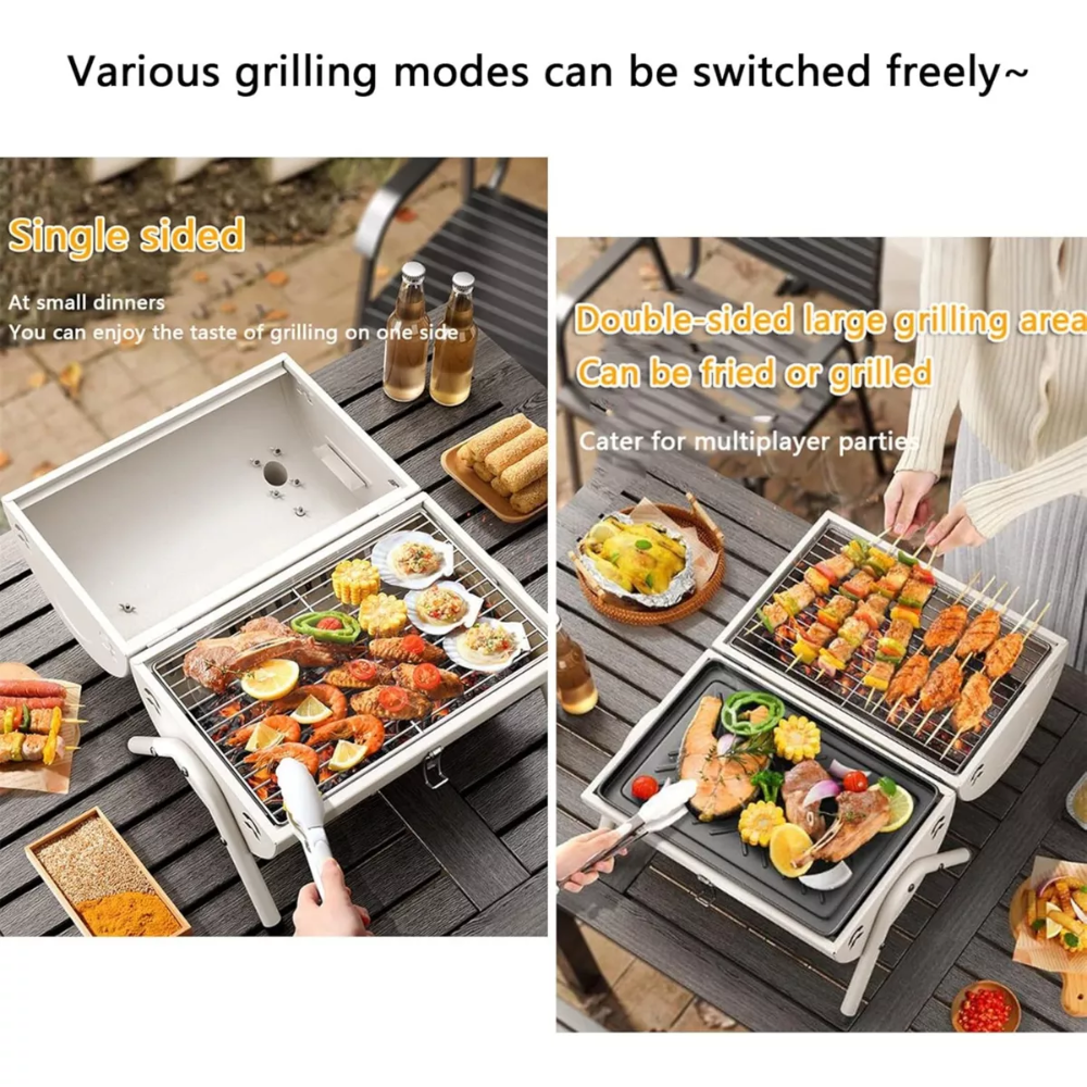 Parrilla De Carbon Plegable Portatil Cilindro Bbq Barbacoa
