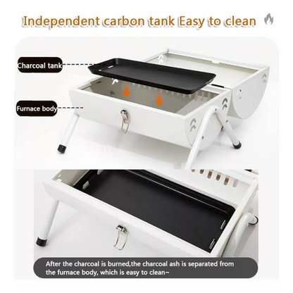 Parrilla De Carbon Plegable Portatil Cilindro Bbq Barbacoa