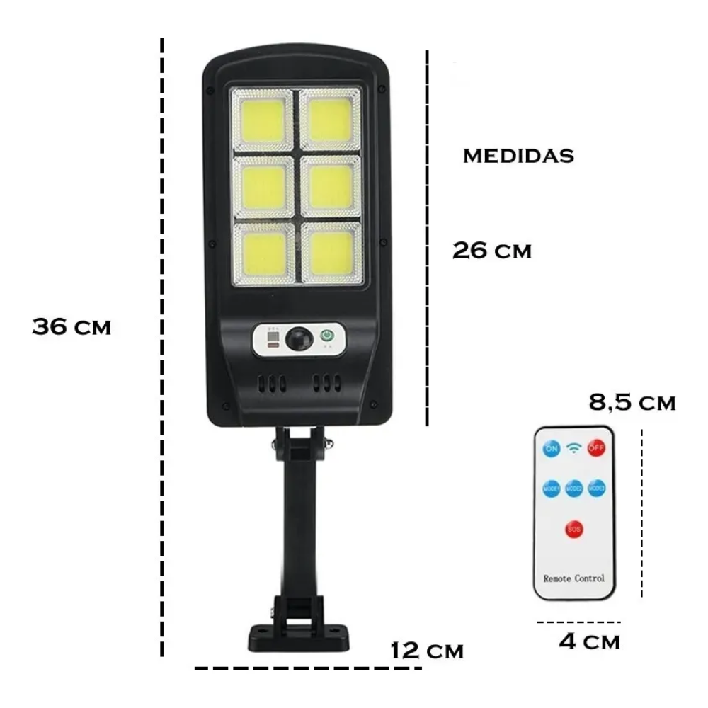 Reflector Focos Solares Led Sensor Movimiento Panel Solar