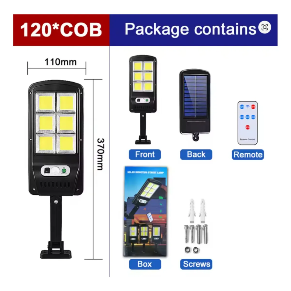 Reflector Focos Solares Led Sensor Movimiento Panel Solar
