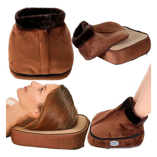 Masajeador Calienta Pies Termico Electrico 2 En 1 Pantufla