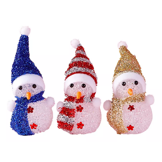 Pack X3 Muñecos Navidad Luces Led Muñecos De Navidad 15x7cm