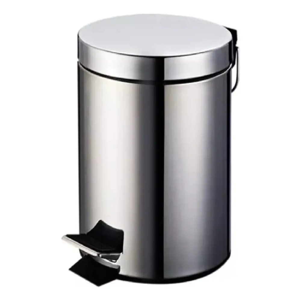 Basurero Pedal 5l Papelera Acero Inoxidable Circular