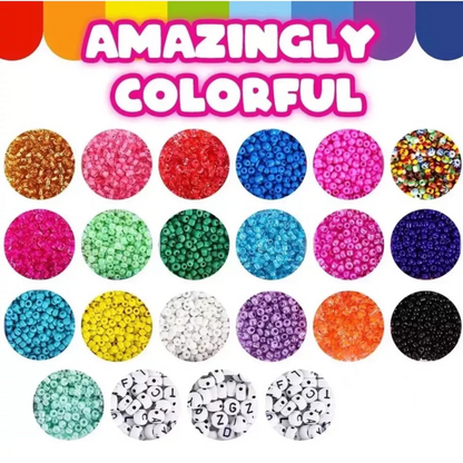 Kit De Pulseras Mostacillas Con Hilo Y Tijeras 24 Colores