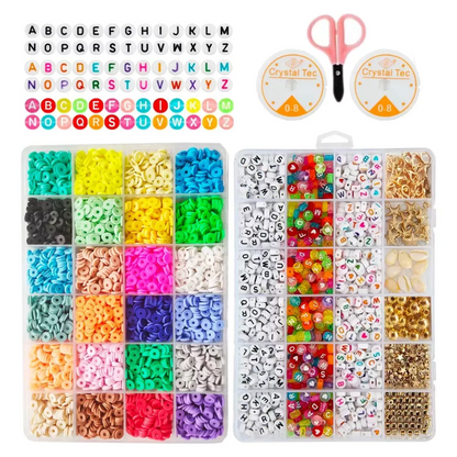 Set De Cuentas Y Letras Kit Mostacillas Para Hacer Pulseras
