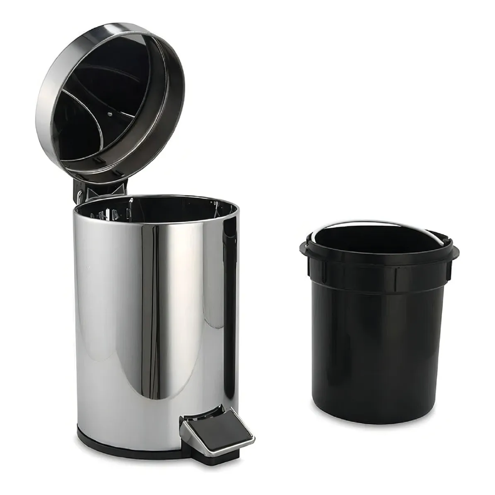 Basurero Pedal 5l Papelera Acero Inoxidable Circular