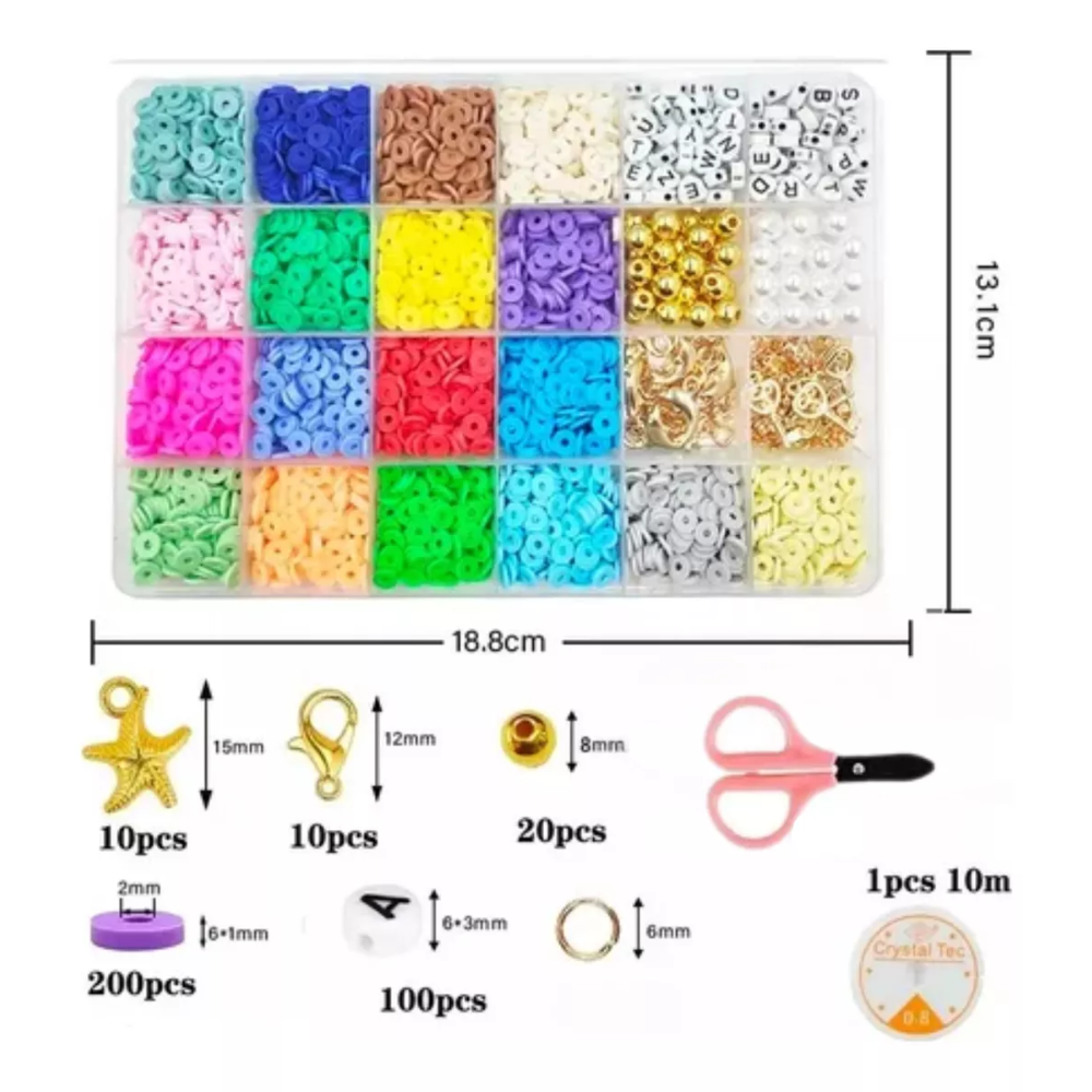 Set De Cuentas Y Letras Kit Mostacillas Para Hacer Pulseras