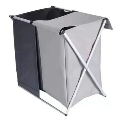 Cesta Ropa Sucia Doble Plegable Canasto Tela Diseño Practico