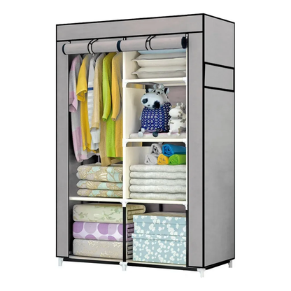 Closet Organizador Armario Tela Compartimiento 6 Anaqueles Gris