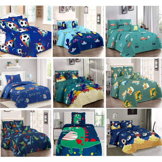 Cubrecama Quilt Infantil Liviano 1.5 Pza Con Fundas Niños