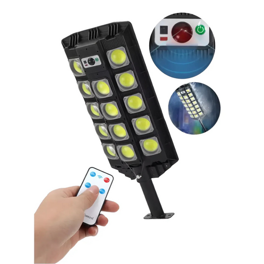 Foco Led Solar Con Sensor Movimiento Y Control Remoto Farol