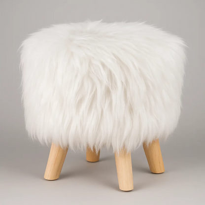Puff Para Living Sillon Puff Peludo Pouf Peludos 30x30cm