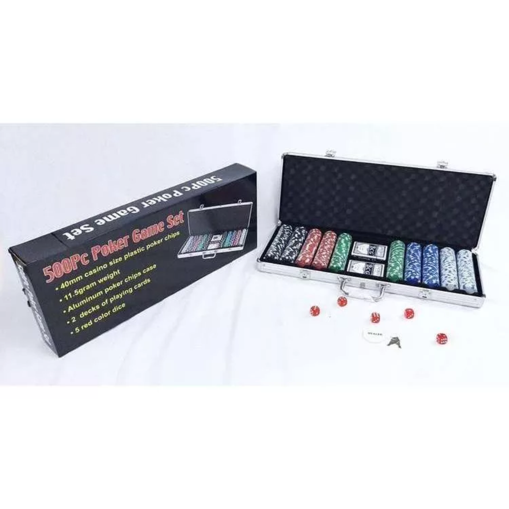 Set Poker 500 Fichas Juego De Mesa Naipes Dados Maletin