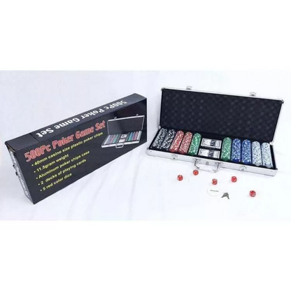 Set Poker 500 Fichas Juego De Mesa Naipes Dados Maletin