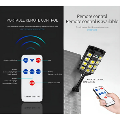 Foco Led Solar Farol Con Sensor Movimiento Y Control Remoto
