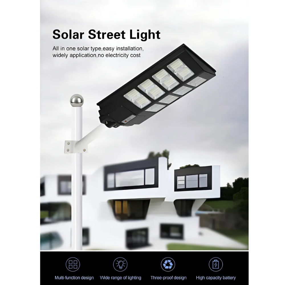 Foco Led Solar Exterior Poste 800w Con Sensor De Movimiento