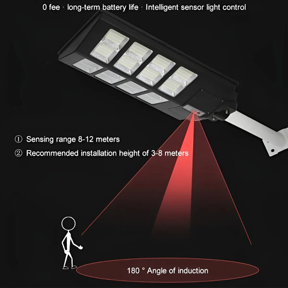 Foco Led Solar Exterior Poste 800w Con Sensor De Movimiento