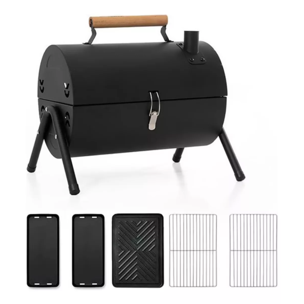 Parrilla De Carbon Plegable Portatil Cilindro Bbq Barbacoa