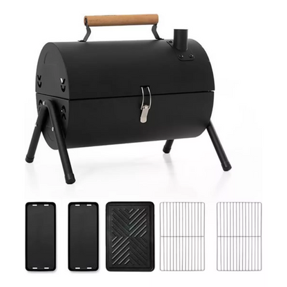 Parrilla De Carbon Plegable Portatil Cilindro Bbq Barbacoa