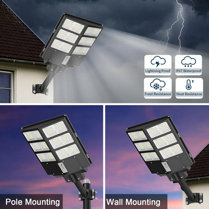 Foco Led Solar Exterior Poste 600w Con Sensor De Movimiento