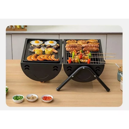 Parrilla De Carbon Plegable Portatil Cilindro Bbq Barbacoa