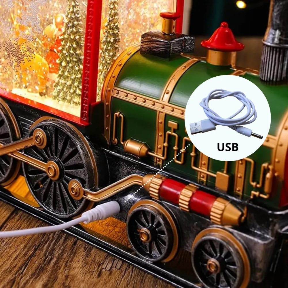 Tren De Navidad Luces Musica Adorno Navideño Usb 28x19x10cm