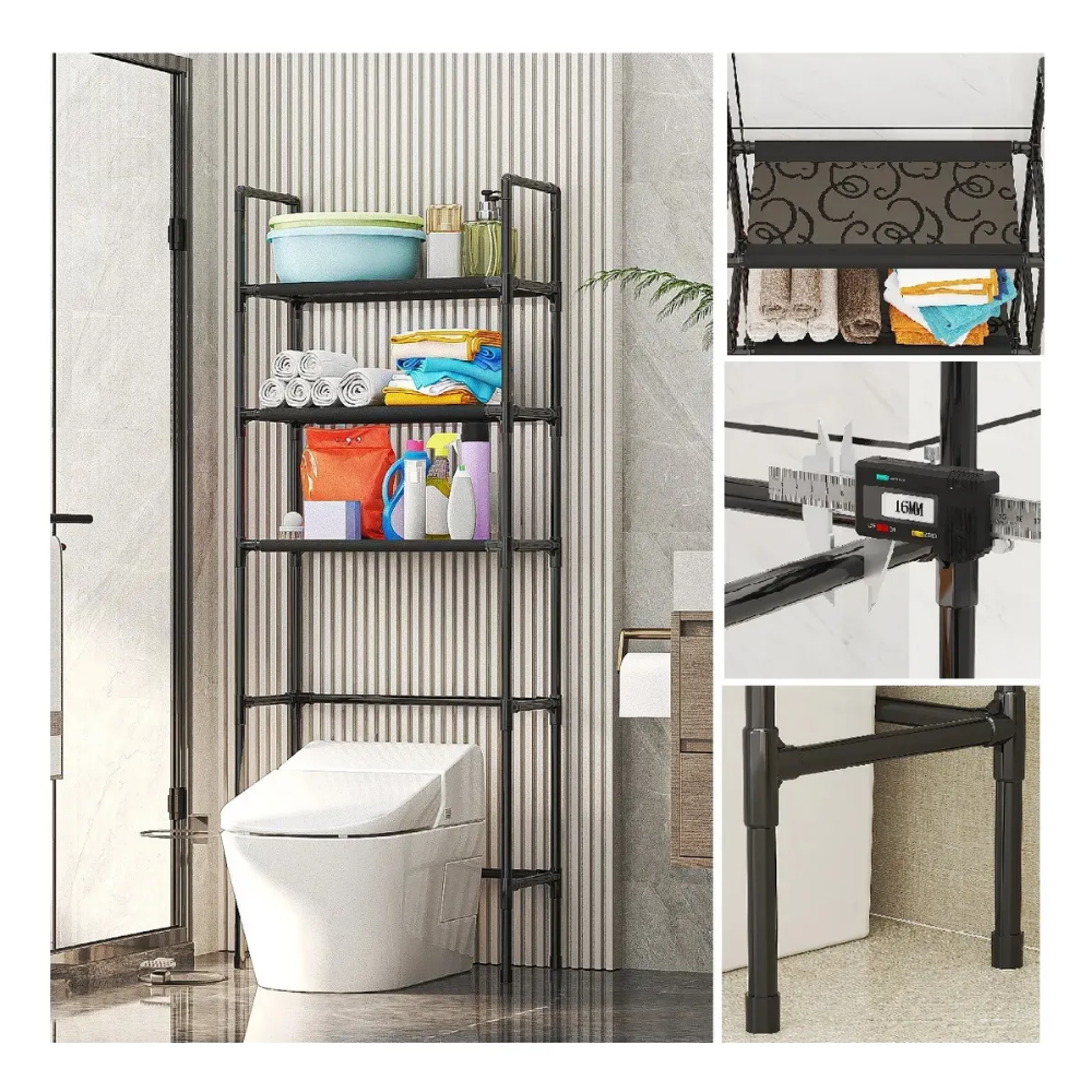 Estante Mueble Organizador Baño 3 Niveles Metalico 155x47x25