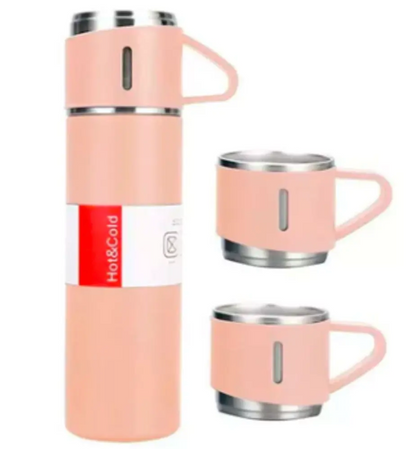 Set Termo Cafe 500 Ml Termos Para Agua Caliente + 3 Tazas