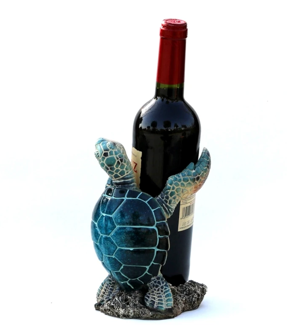 Porta Botellas Decoracion Tortuga Azul Porta Botella Vino