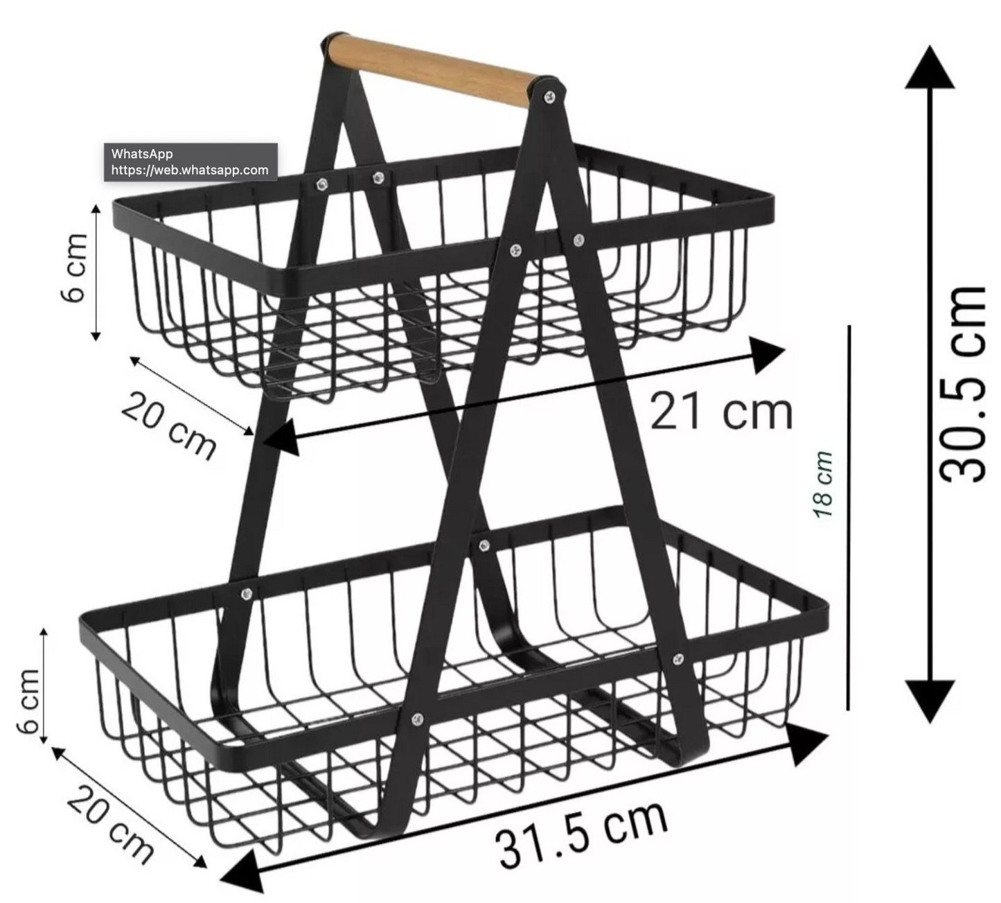 Organizador Hogar Rack Multiuso Frutero De Metal 2 Nivel