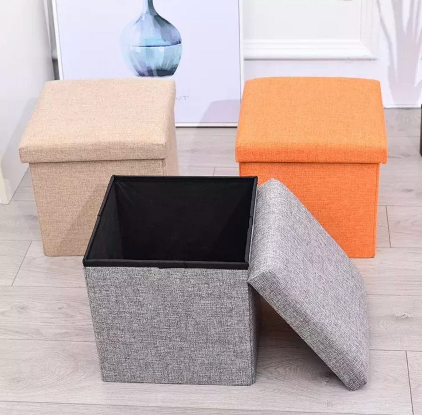 Puff Organizador Silla Cubo Organizador Plegable 30x30x30cm