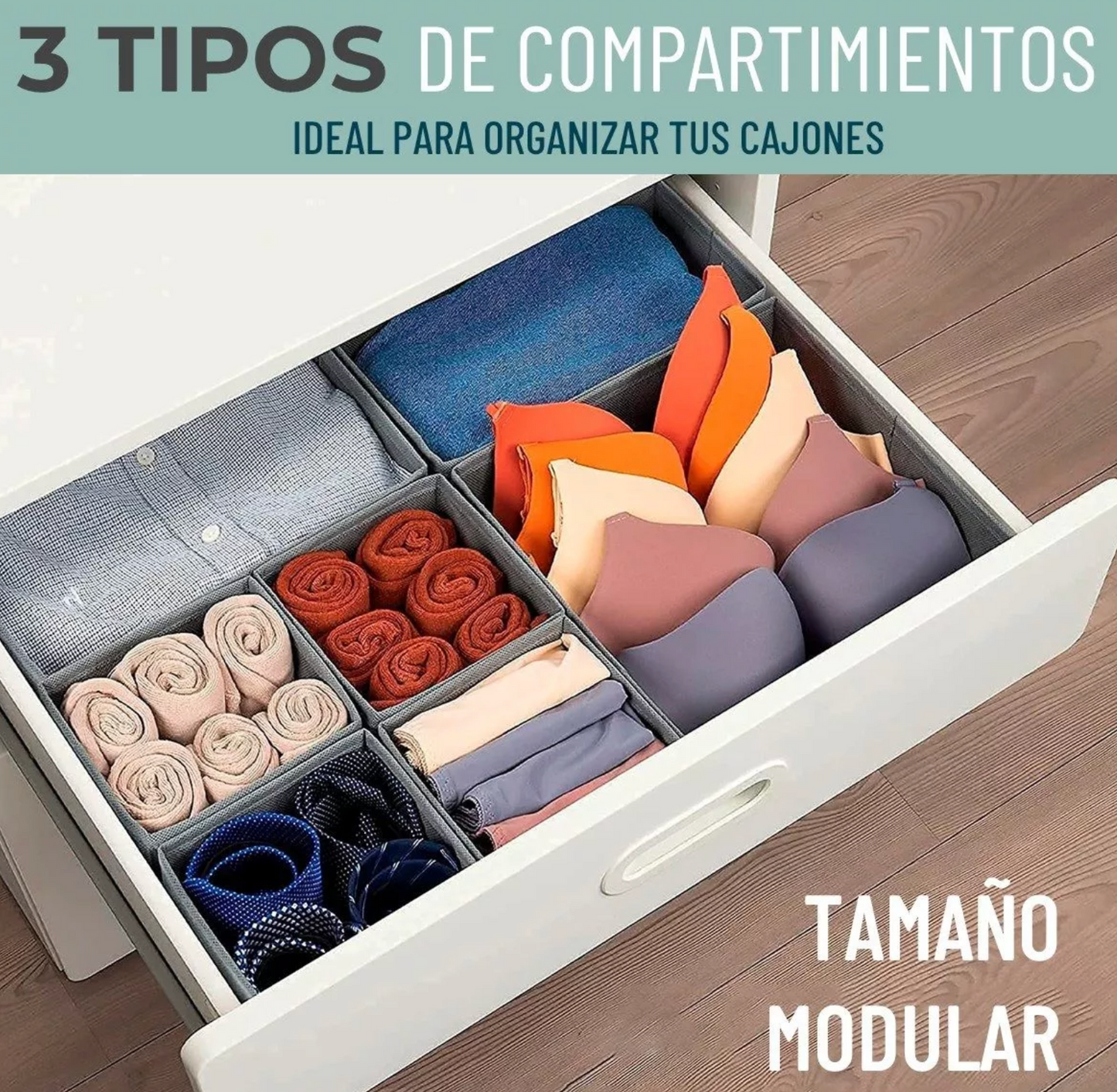 Set 8 Organizador Separador Cajones Ropa Interior Plegable