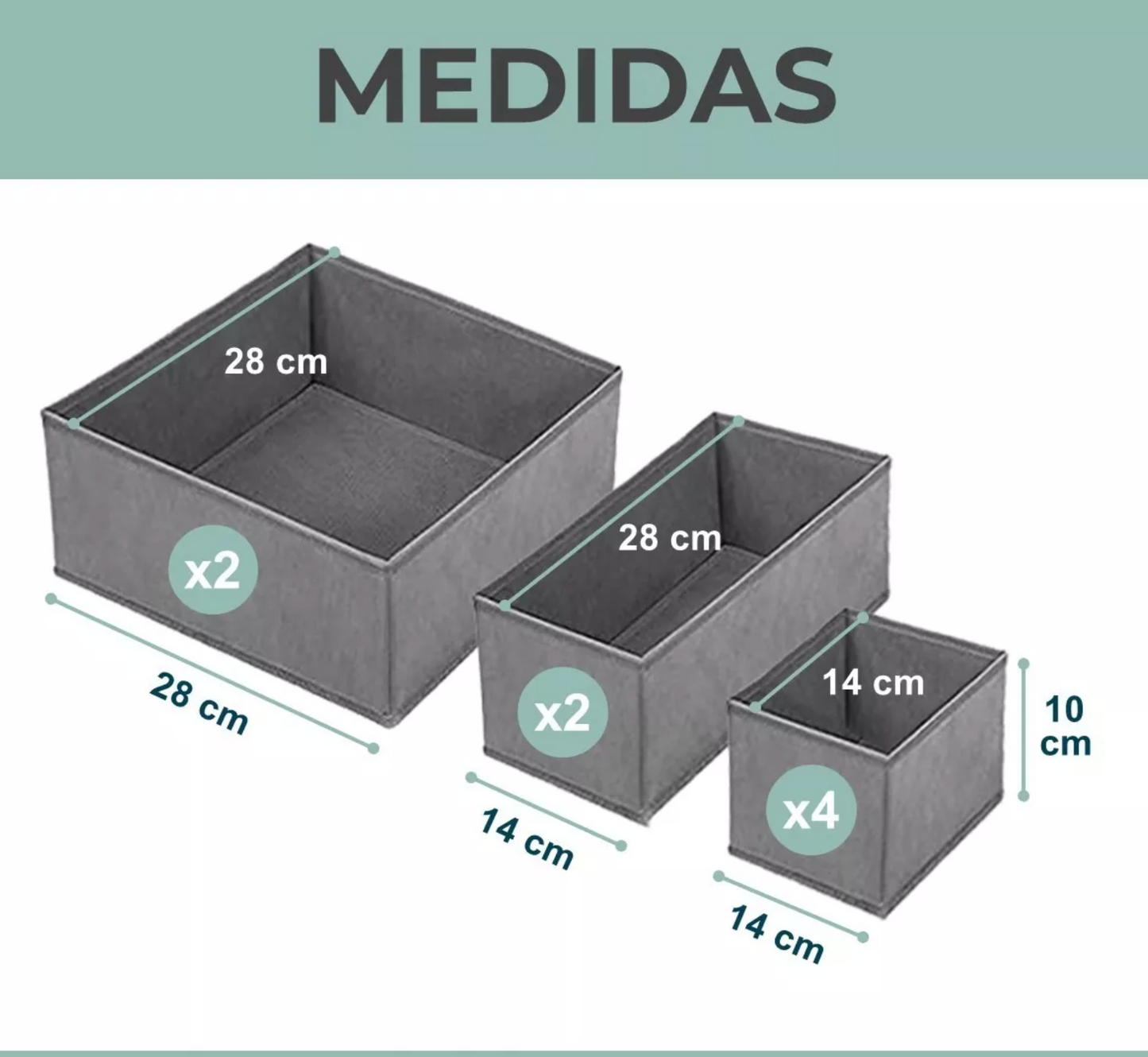 Set 8 Organizador Separador Cajones Ropa Interior Plegable