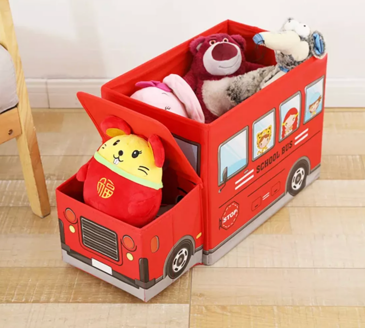 Caja Puff Asiento Organizador Infantil Baulera Plegable