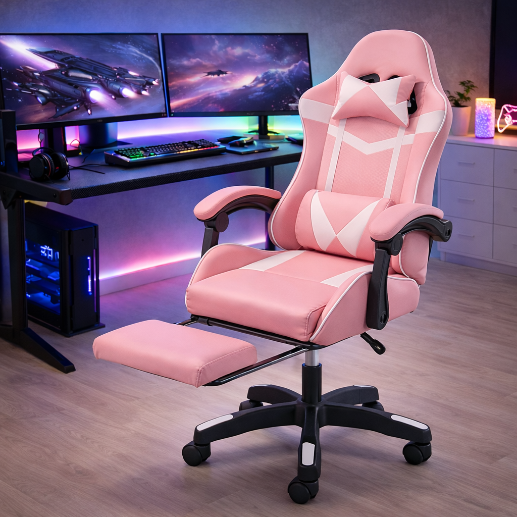 Silla Gamer Reclinable Ergonomica Con Reposapies Escritorio