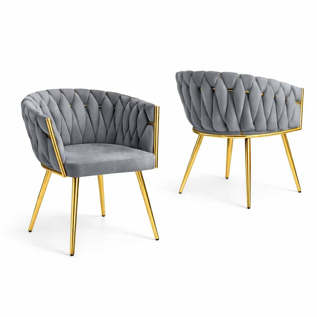 Sillon De Terciopelo Patas De Metal Moderna Tejido Elegante