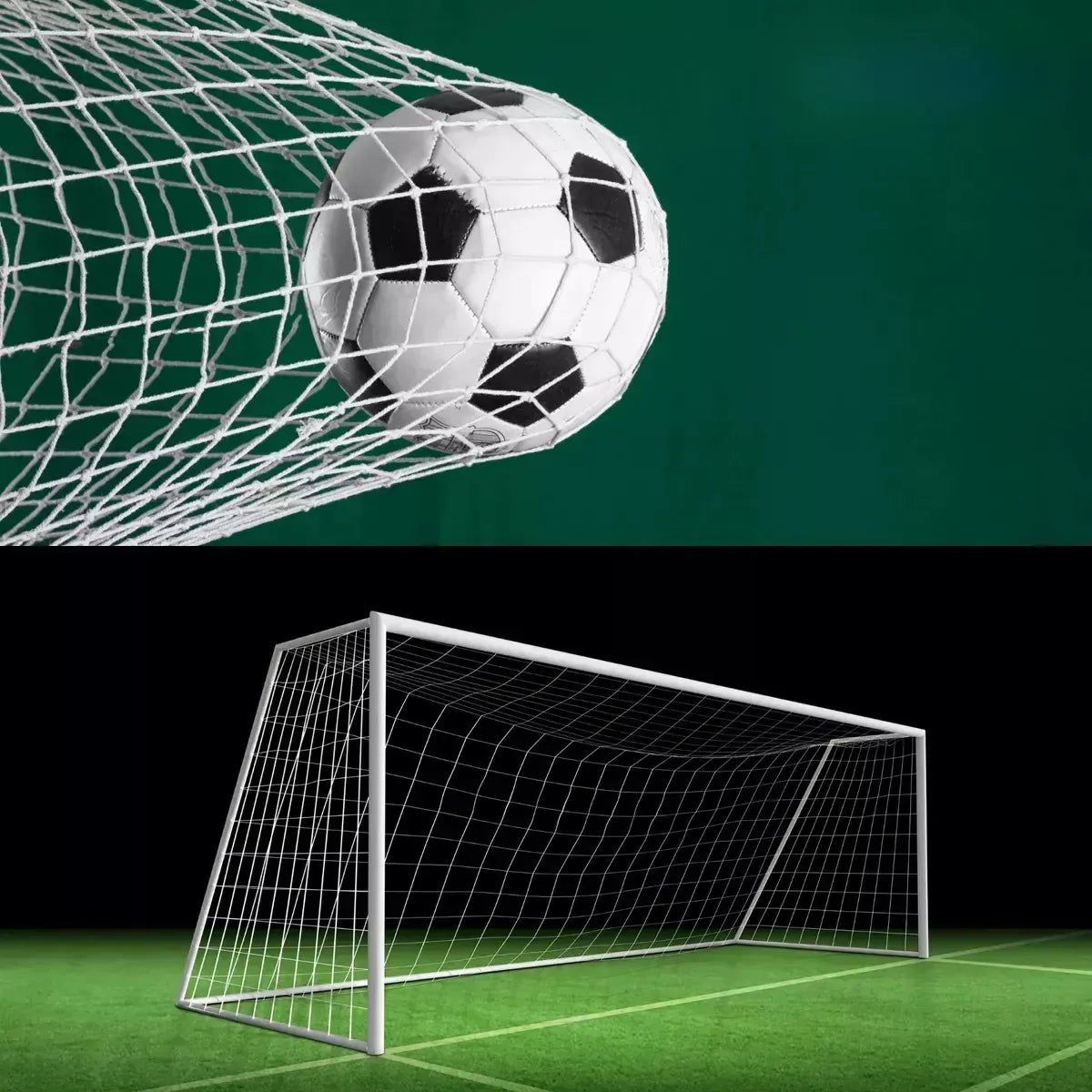 2 Mallas Futbol 7 Malla Gruesa Red Arco Futbolito 5.5x2.1mt