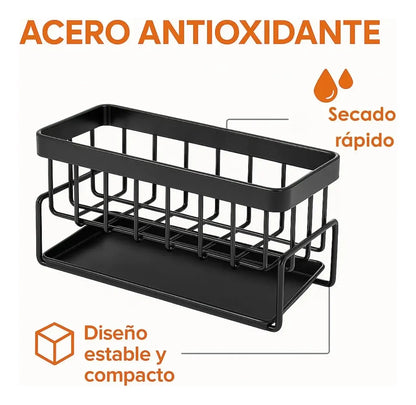 Organizador Lavaplatos Escurridor Porta Esponja De Metal