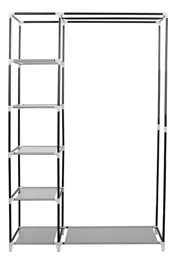 Closet Organizador Armario Tela Compartimiento 6 Anaqueles Gris