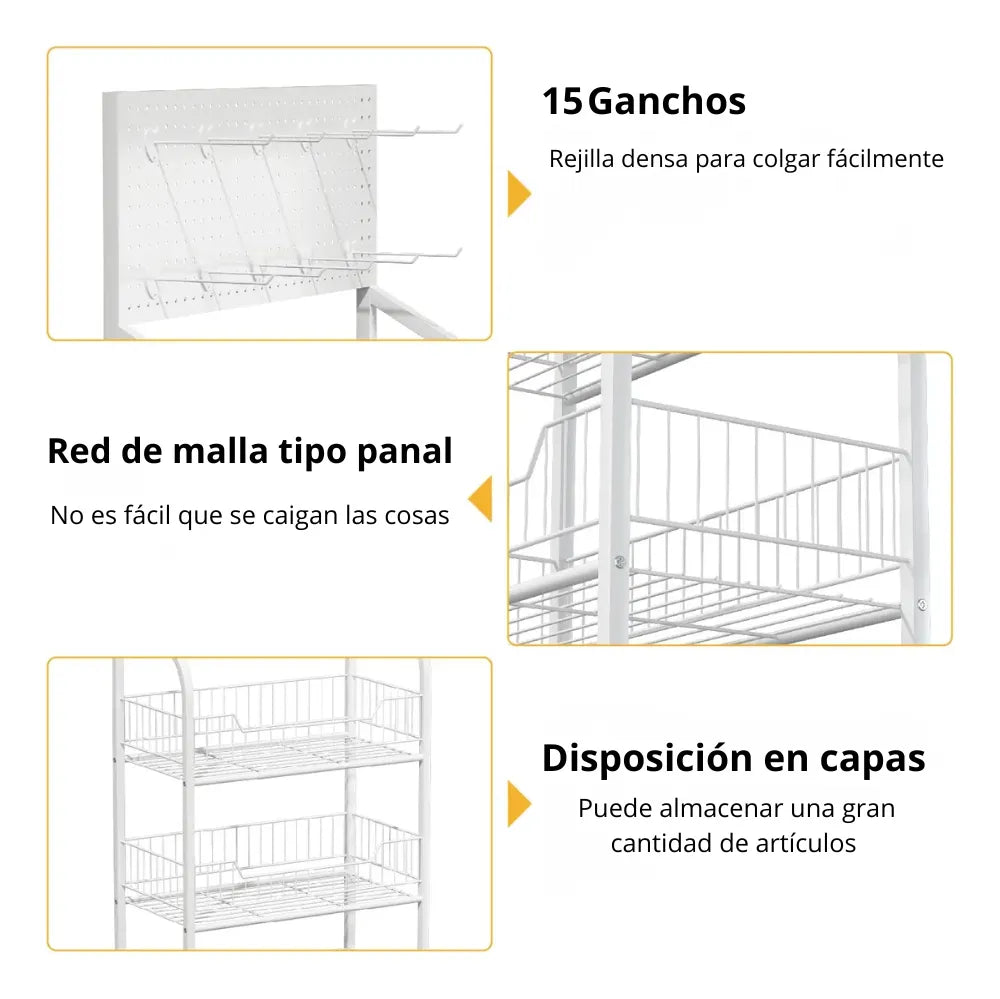 Exhibidor Metalico 4 Niveles Estanteria Minimarket 146x60cm