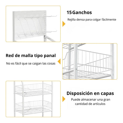 Exhibidor Metalico 4 Niveles Estanteria Minimarket 146x60cm