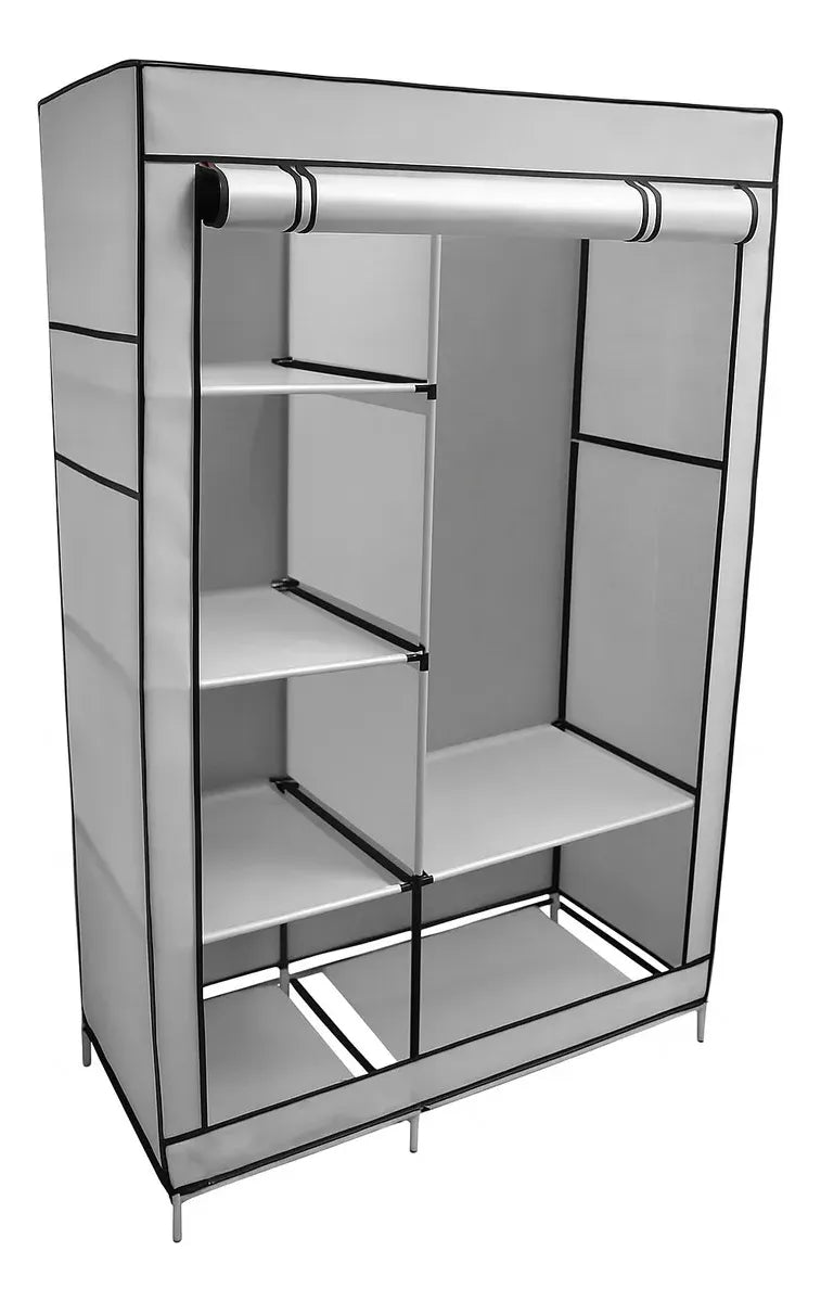 Closet Organizador Armario Tela Compartimiento 6 Anaqueles Gris